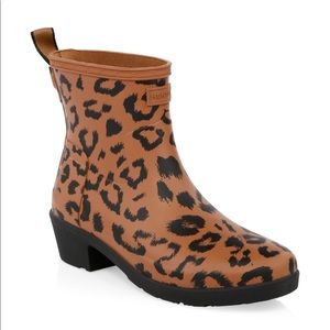 NWT Hunter Leopard print orig. refined rain boot